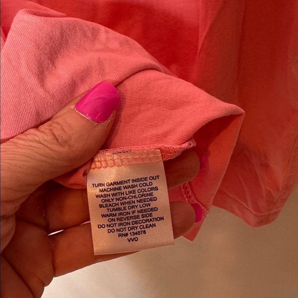 Vineyard Vines Girl’s Short Sleeve Coral Tee. Size XL Youth. - Picture 6 of 6